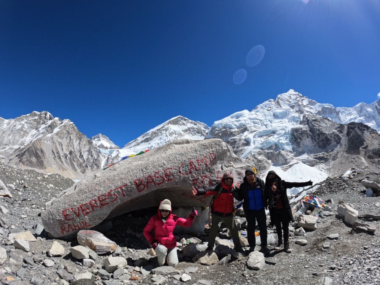 Day 10: Trek from Lobuche to Everest Base Camp (5,364 m/17,598 ft) via Gorak Shep (5,164 m/16,942 ft) and back to Gorak Shep for a night's stay