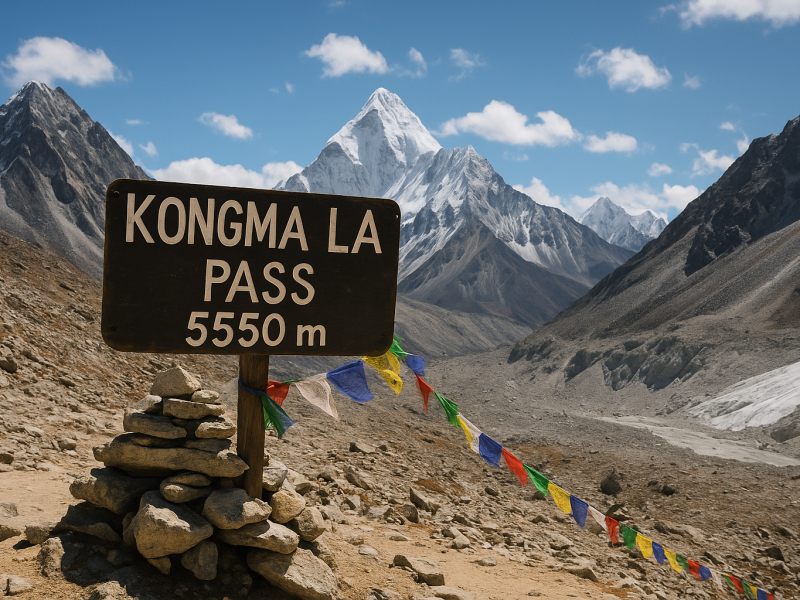 Does the Island Peak Climb 6189m need to cross the Kongma La Pass 5550 m? with Everest Base Camp Trek and Passed Kongma la Pass 5550