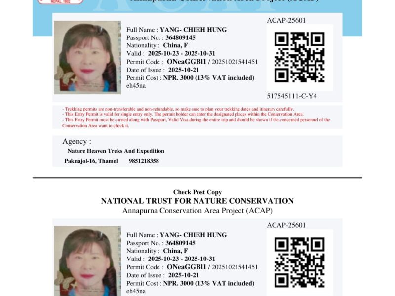 Cost and Trekking Permits: Everest Base Camp vs Annapurna Circuit