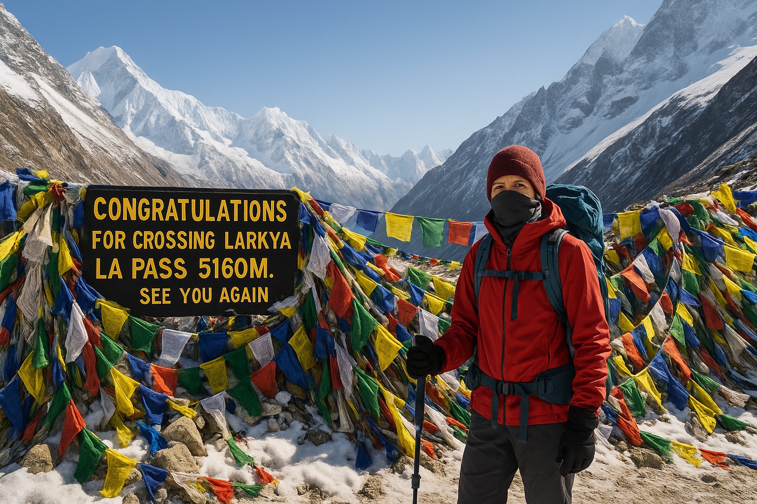 Crossing Larkya La Pass